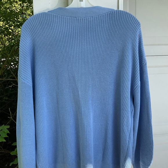 NWT Talbots Pretty Light Blue V-Neck Cardigan Long Sleeve Sweater - Picture 4 of 6